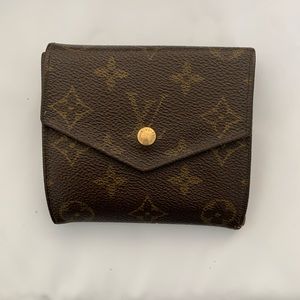 Auth LV Monogram Portefeiulle Elise Trifold Wallet